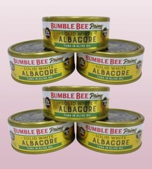 BUMBLE BEE PRIME SOLID WHITE ALBACORE TUNA IN OLIVE OIL 5 OZ NWOB EXP: 2028 6PCS