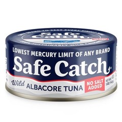 Safe Catch Canned Lowest Mercury Limit Albacore Tuna Fish No Salt Added, Wild…