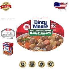 Delicious 9oz Beef Stew Trays (6) – Low Sodium, 12g Protein, Easy Microwave Meal