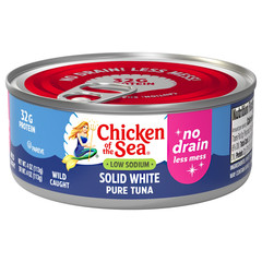(24 pack) Chicken of the Sea Wild Caught Solid White Pure Tuna, Low Sodium 4 oz
