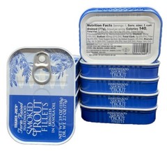 10 Trader Joe’s Smoked Trout Fillets in Oil Skinless 3.9 oz Tin 6 Cans Delicious