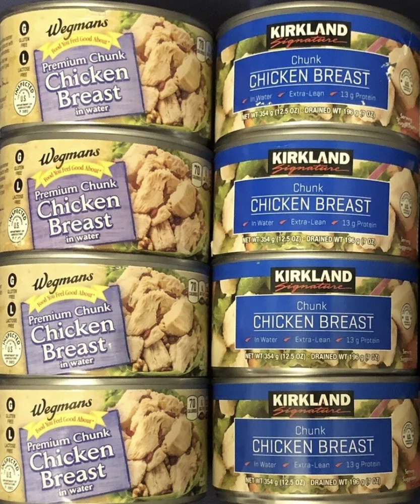 Kirkland Signature & Wegman’s Chunky Chicken Breast in Water (12 Cans of 12 oz.)