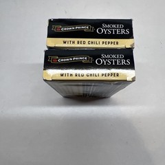 (2 pack) Crown Prince Smoked Oysters with Red Chili Pepper, 3 oz Can