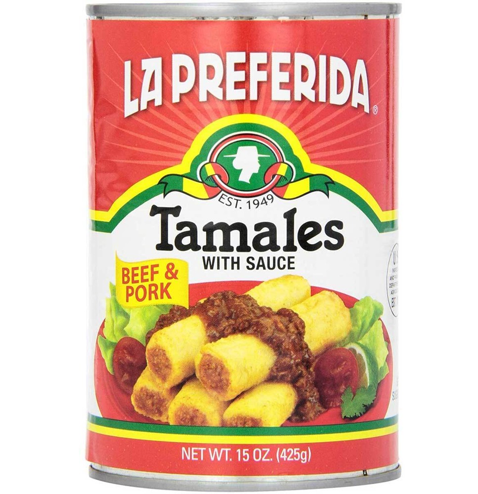 La Preferida Tamales With Sauce Beef and Pork – 15 Oz – Pack of 24