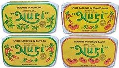 NURI Portuguese Sardines Variety Pack | 4 Pack Bundle | One of Each | Pure Ol…