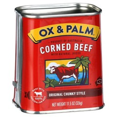 Ox & Palm Corned Beef original chunky Style in Tapered Can 11.5 oz can.