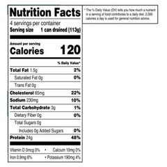 Chunk Light Tuna in Water, 5 oz, Pack of 4 Cans