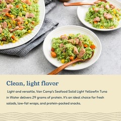 Van Camp’s Seafood Solid Light Yellowfin Tuna in Water, 5 oz. Can (Pack of