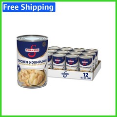 Swanson Canned Chicken and Dumplings – 12 Cans, 10.5 Oz Each, Protein Rich Meal