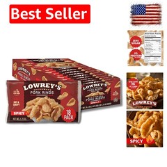 Bacon Curls Microwave Pork Rinds Chicharrones, Hot & Spicy, 1.75 Ounce Pack o…