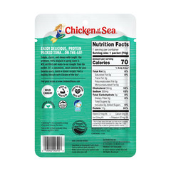 Chicken of the Sea Wild Caught Light Tuna in Spring Water, 2.5 Ounce Packets, 12