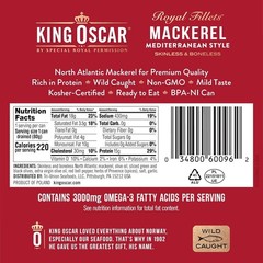King Oscar Mackerel Olive Oil 4.05oz 12-Pack Skinless Boneless Wild Caught