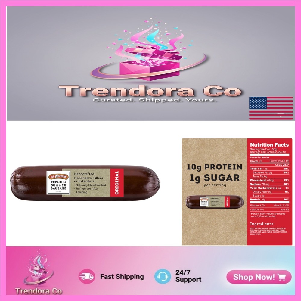All-Natural Summer Sausage – 16oz Flavor, Ideal for Snacking & Parties