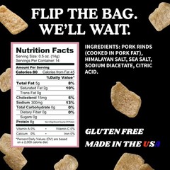 Himalayan Pink Salt & Vinegar Pork Rinds 7 OZ FAMILY SIZE (Chicharrones – Ket…
