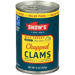 Snow’s Wild Caught Chopped Clams 15oz Can in Clam Juice Gluten Free