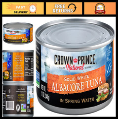 Natural Solid White Albacore Tuna in Spring Water – 12 Cans, High Protein, Low F