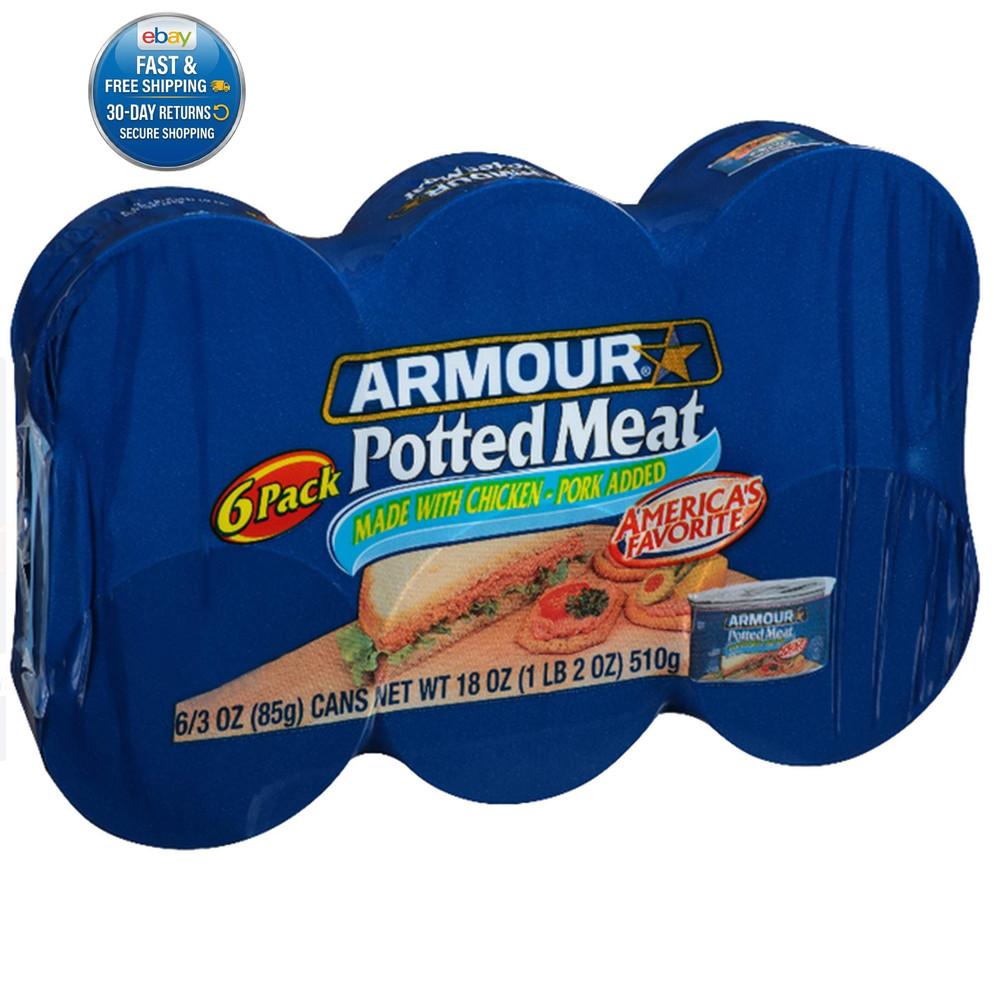 Armour Star Potted Meat, Ready to Eat Canned 10g 3 Ounce (Pack of 6)