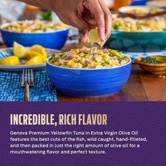 Premium Yellowfin Tuna in Extra Virgin Olive Oil with Sea Salt, Wild Caught, …