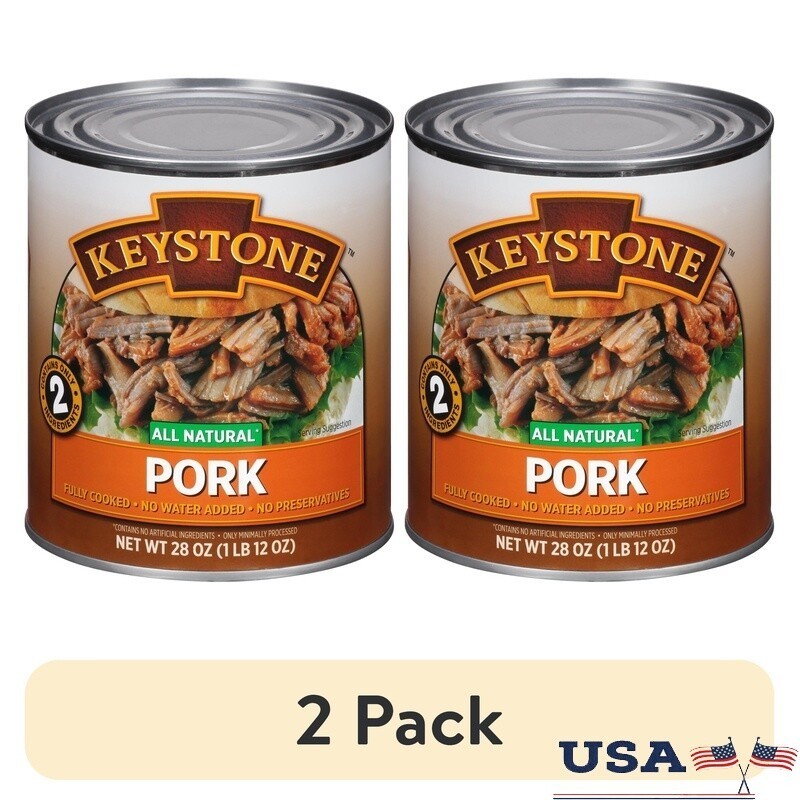 All Natural Canned Pork 28oz 2 Pack Fully Cooked High Protein Meal Prep Home New