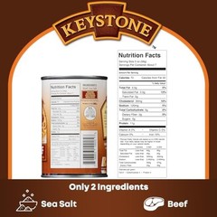 Keystone Meats All Natural Heat and Serve Ground Beef 14 Oz Fully Cooked Cann…