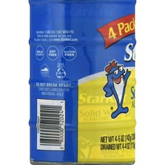 Starkist Solid White Albacore Tuna In Water 25% Less Sodium, 5 oz, 4 Cans