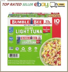 Bumble Bee Chunk Light Tuna in Oil 5oz Cans, 10-Pack Protein Rich Seafood.