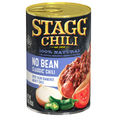 (2 pack) STAGG CLASSIC Chili No Beans Beef, Shelf Stable, 15 oz Steel Can