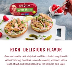 King Oscar Kipper Snacks in Olive Oil Smoked Herring 12 Pack Cans 3.54oz