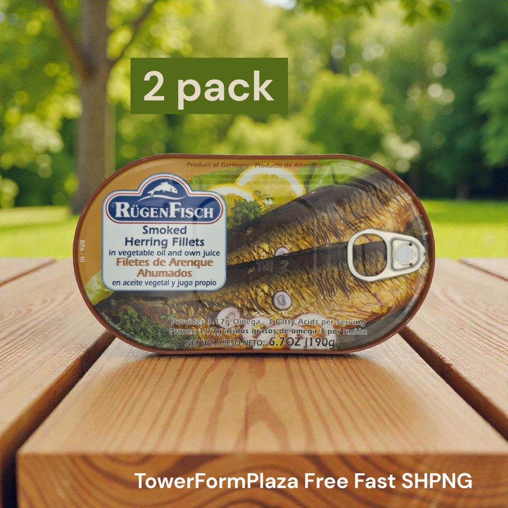 RügenFisch Smoked Herring Fillets in Vegetable Oil 6.7oz 2 PACK – Omega-3
