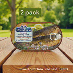 RügenFisch Smoked Herring Fillets in Vegetable Oil 6.7oz 2 PACK – Omega-3