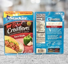 6 StarKist Beef Creations Taco Style Seasoned Beef in Sauce, 2.6 oz Pouch