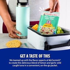 Chicken of the Sea Lightly Seasoned Lemon Garlic Wild Caught Light Tuna, 2.5 …