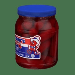 Ready To Eat Pickled Red Hots Sausage 32-oz Plastic Jar Chicken and Pork Sausage