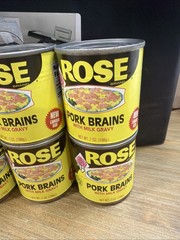 6 Cans Rose Pork Brains with Milk Gravy 7 Oz Can Pig Breakfast Eggs 12/26