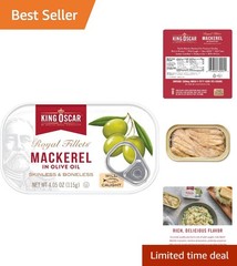 Mackerel in Olive Oil, 4.05 Ounce Can Pack of 1, Packaging May Vary, Skinless…