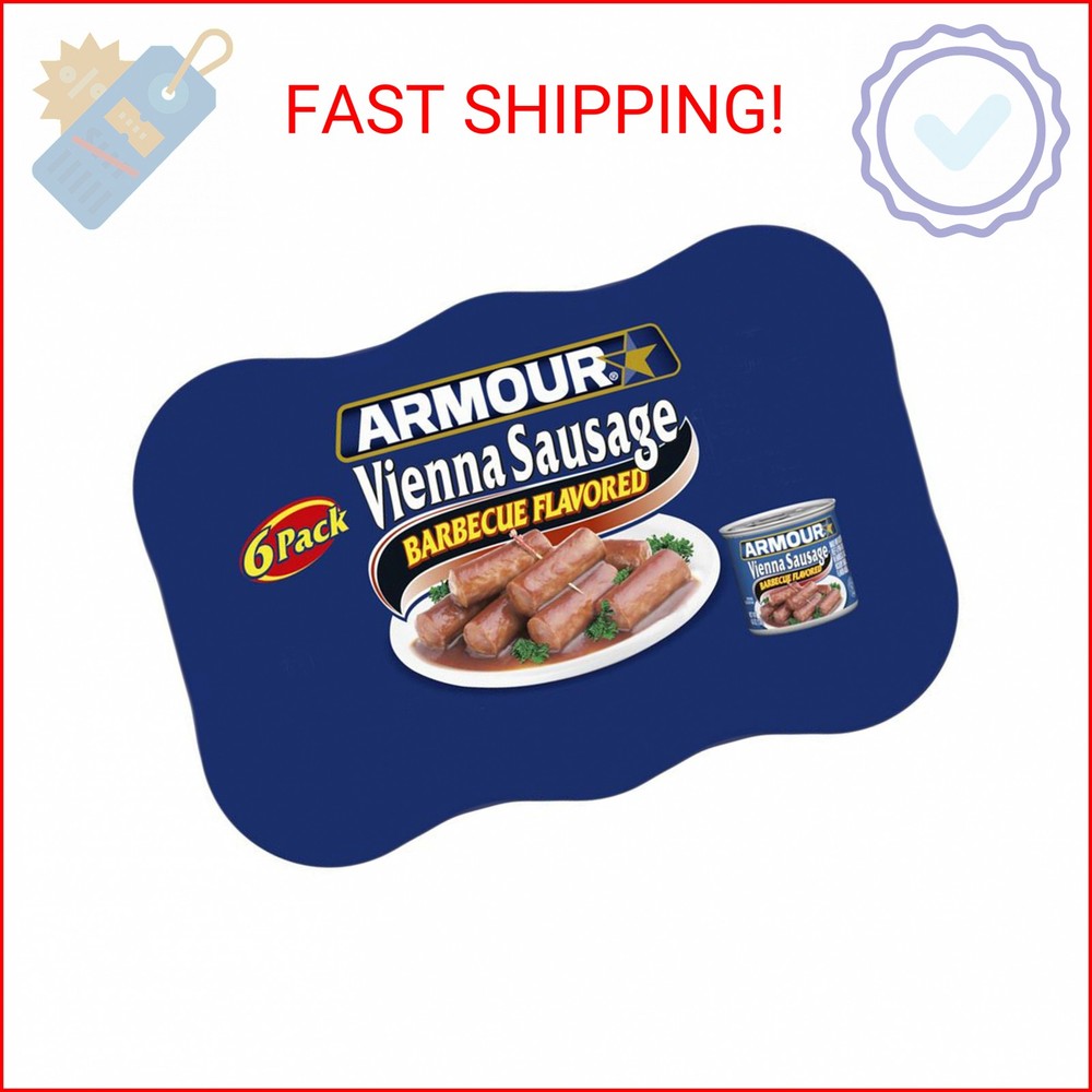 Armour Star Vienna Sausage, Barbecue Flavored, Canned Sausage, 4.6 oz (Pack of 6