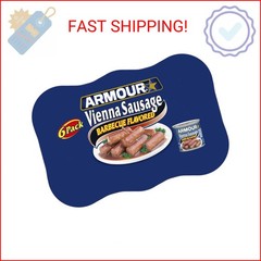 Armour Star Vienna Sausage, Barbecue Flavored, Canned Sausage, 4.6 oz (Pack of 6