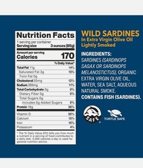 Wild Planet Wild Sardines in Extra Virgin Olive Oil Smoked, 4.4. Oz (Pack of 12)