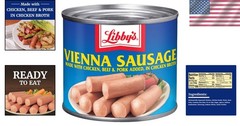 Ready-to-Eat Vienna Sausage, Chicken Broth, 4.6 oz x 24/-