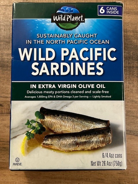 Wild Planet Wild Pacific Sardines 6 x 4.4 Oz Cans in Extra Virgin Olive Oil 7/29