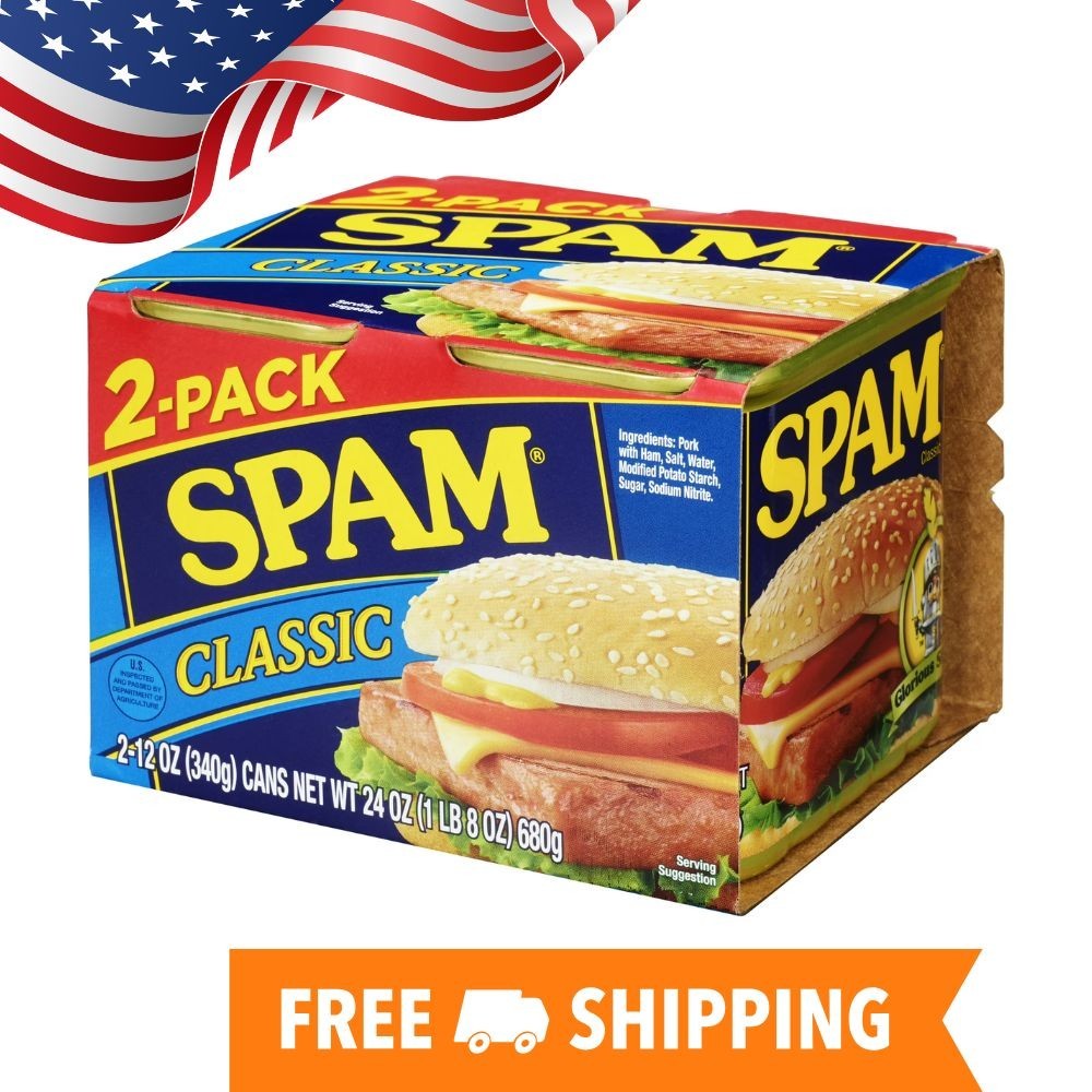 SPAM Classic Canned Meats, 12 oz Aluminum Can (2 Pack)