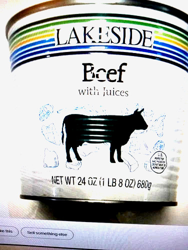 New 24 oz Lakeside Beef with Juices Fully Cooked Heat and Serve Jan 2031