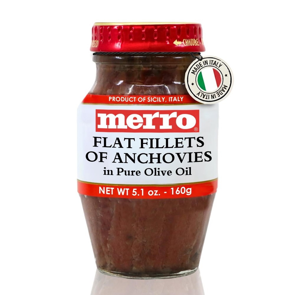 Anchovy Fillets in Olive Oil 5.6 oz – Imported Italian HandPacked Anchovies, …