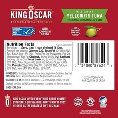 King Oscar Yellowfin Tuna in Extra Virgin Olive Oil, 5 Ounce Cans (Pack of 6)…