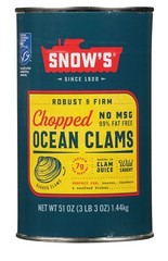 Snow’s Ocean Chopped Clams Canned, 51 oz Can – 7g Protein per Serving – Gluten F