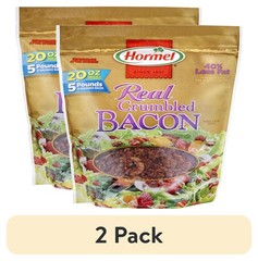 (2 pack) Real Crumbled Bacon Topping, Shelf Stable, 20 oz Resealable