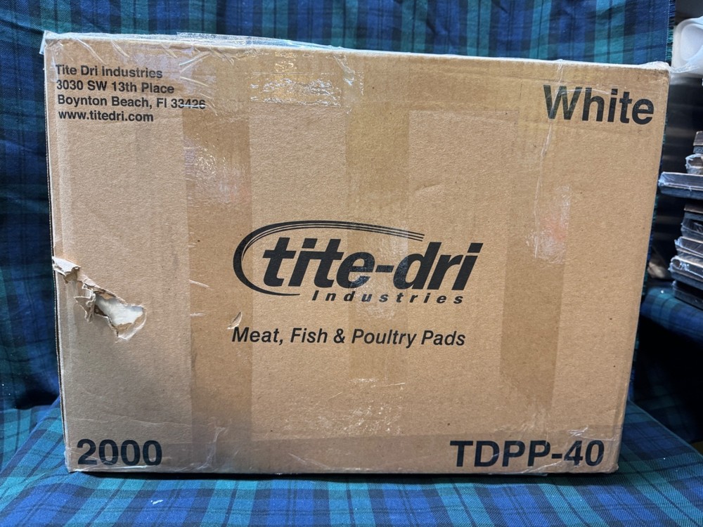 Tite-Dry TDPP-40 Meat, Fish & Poultry Pads 4″ x 7″ White 40 Grams 2000 Pack