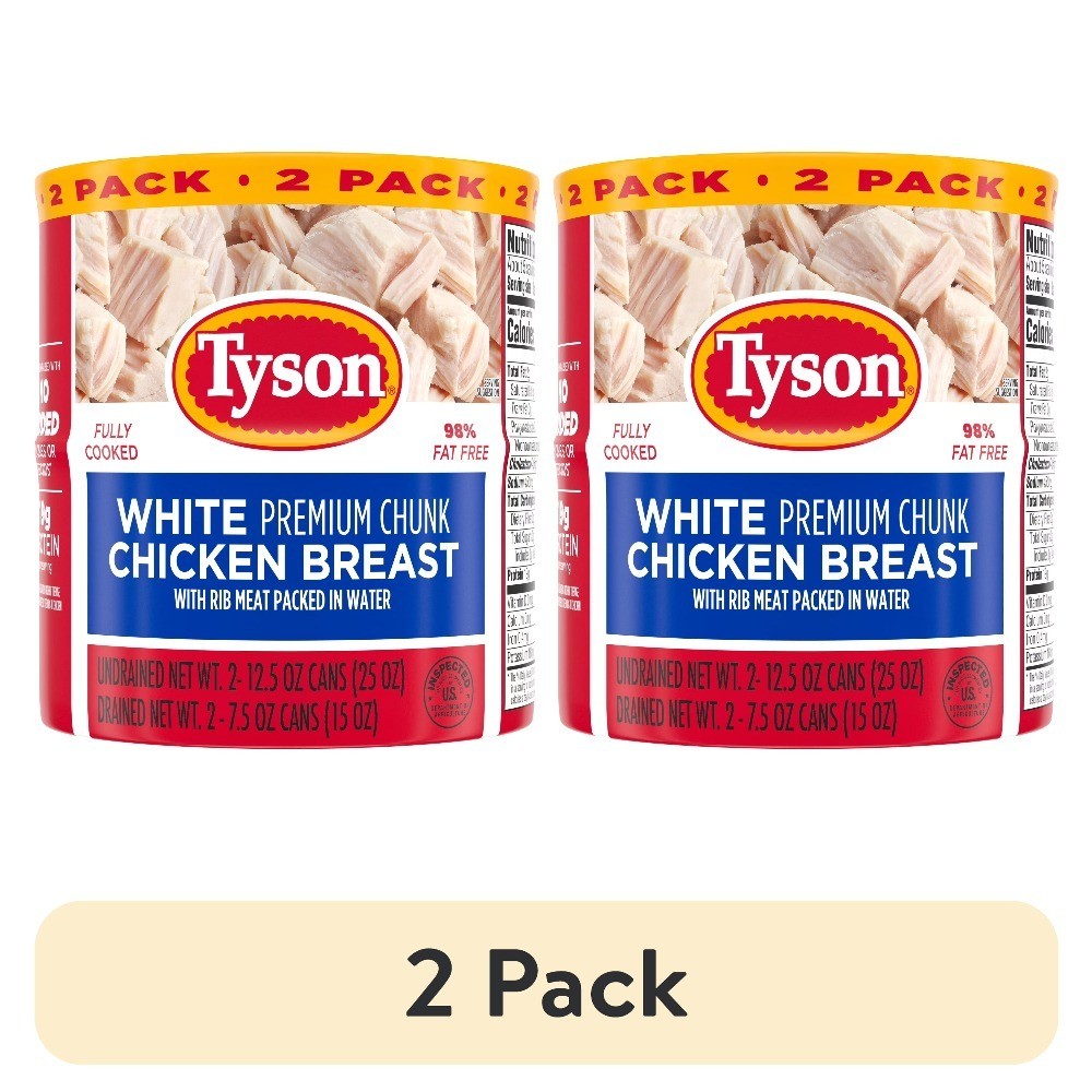 (2 pack) White Premium Chunk Chicken Breast, 12.5 oz Can (2 Pack)