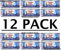 12 PACK – Chicken of Sea Wild Caught Solid White Premium Tuna in Water 5 oz EACH
