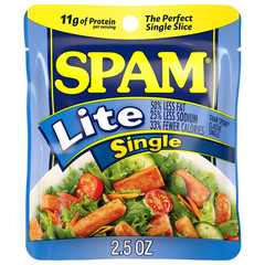 SPAM Lite Pork Single Pouches, Fully Cooked, Low Carb Keto Friendly 2.5oz, 12 Pk